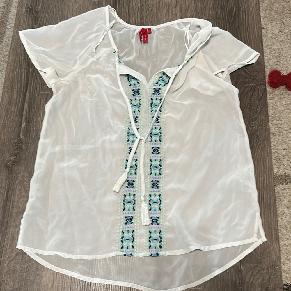 Red camel size XS, women’s sheer shirt